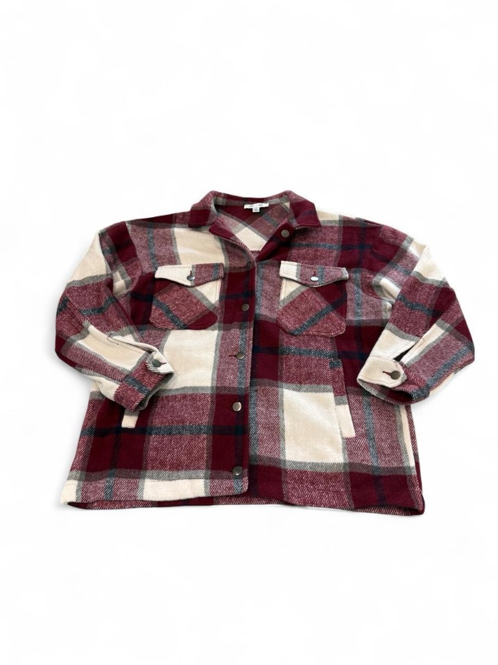 She + Sky Plaid Oversized Flannel Shacket